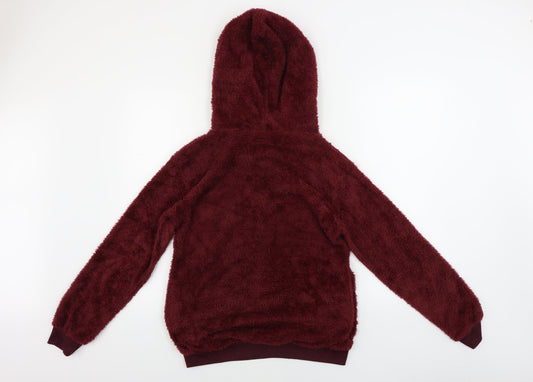 Preworn Womens Red Henley Hoodie Size M