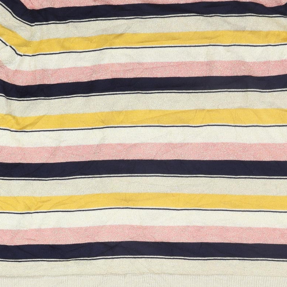 NEXT Womens Yellow Striped Pullover Jumper Size 10