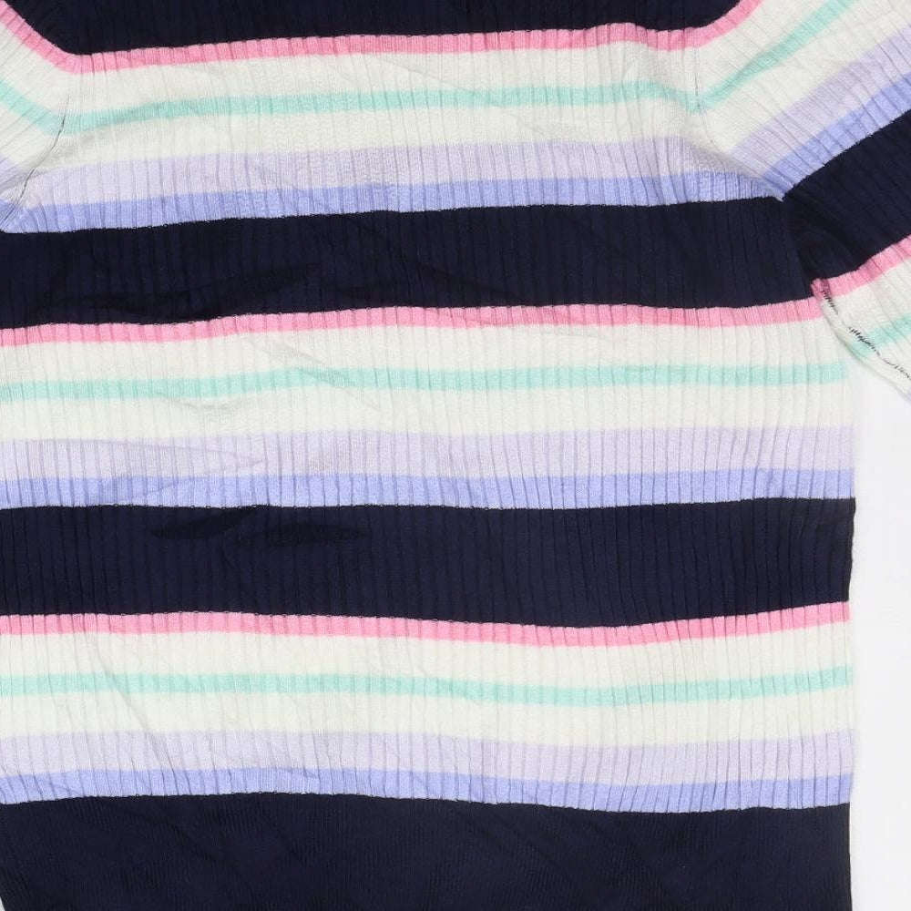 Marks and Spencer Womens Multicoloured Striped Pullover Jumper Size 14