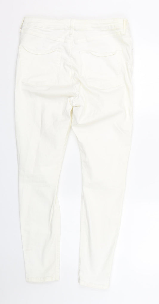 Topshop Womens White Denim Skinny Jeans Size 34 L26 in