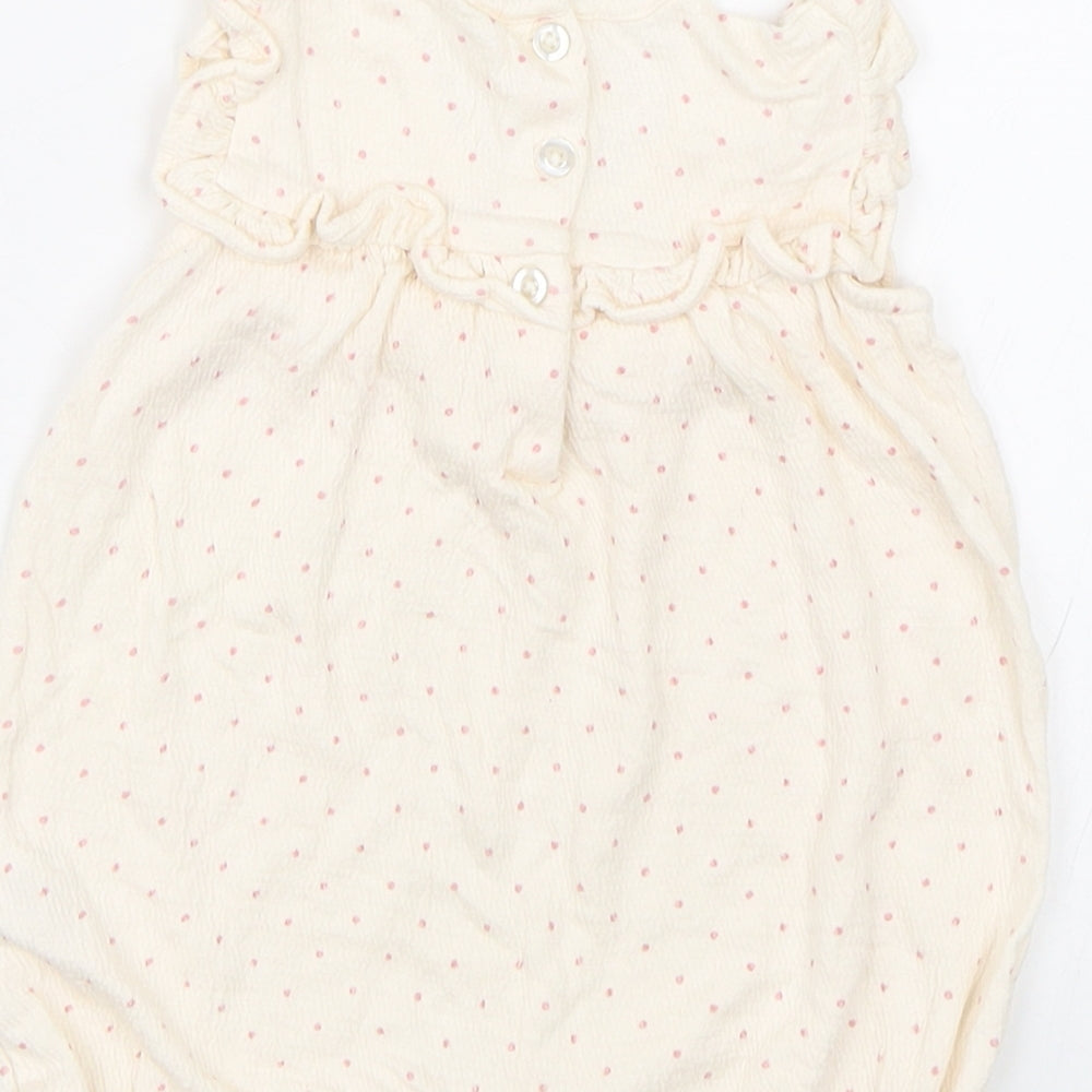 George Girls Beige Spotted Babygrow One-Piece Size 3-6 Months