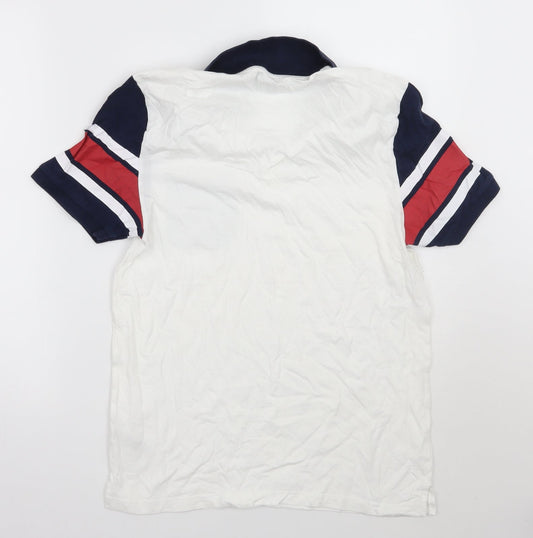 ASOS Mens White Striped Polo Size S