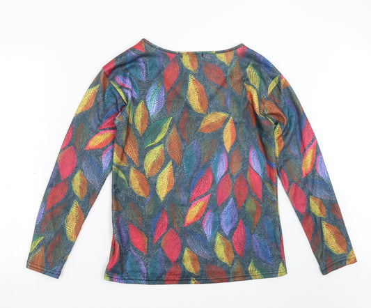 MissLook Womens Multicoloured Geometric Basic T-Shirt Size S