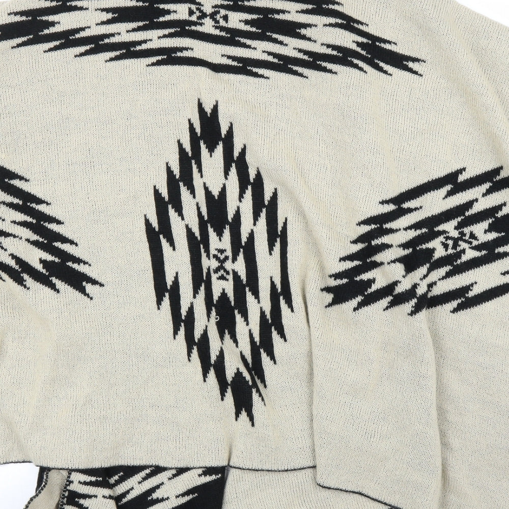 Preworn Womens Beige Geometric Cape Jumper One Size