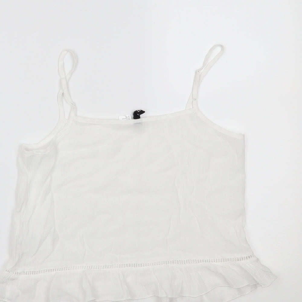 H&M Womens White Camisole Tank Size 6