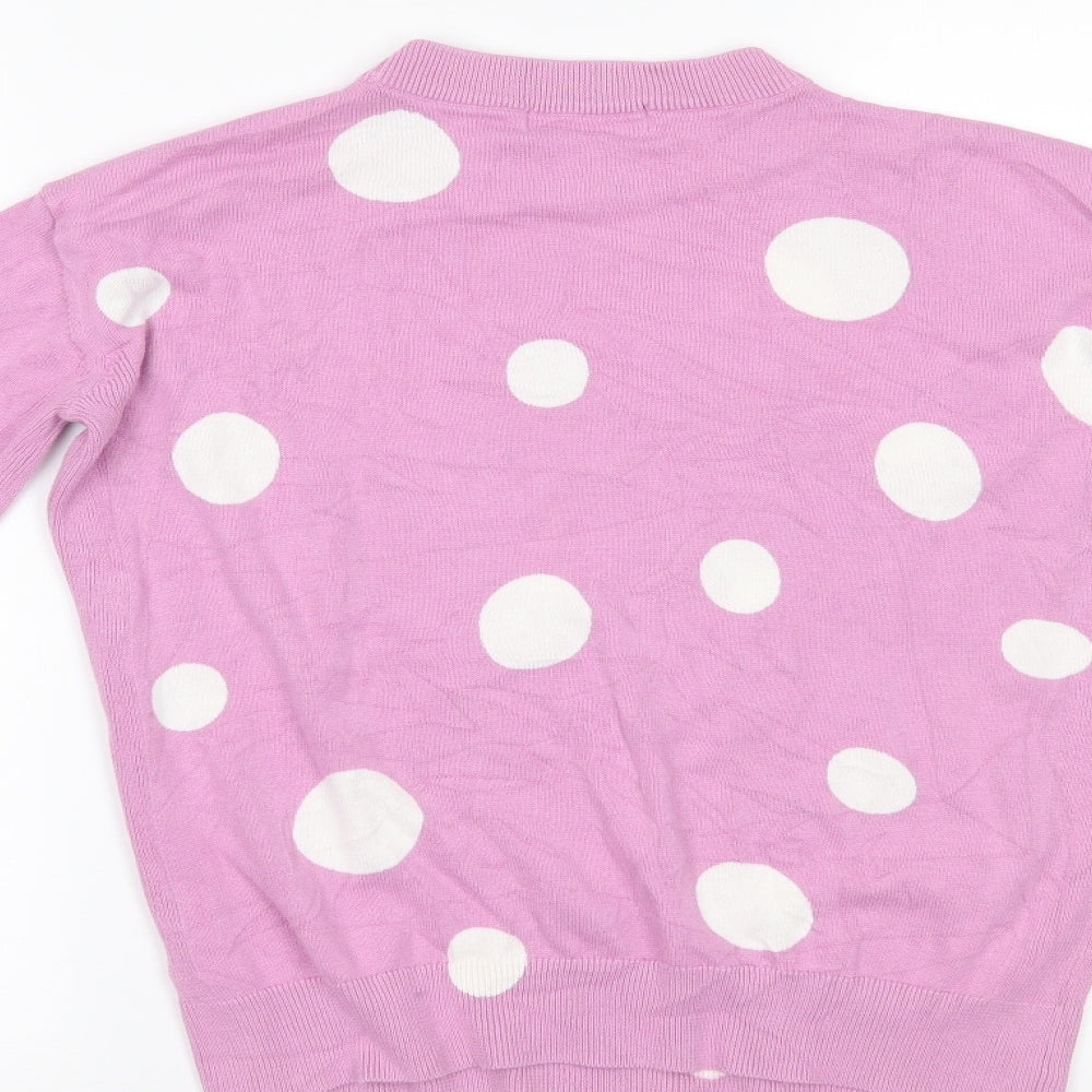 Marks and Spencer Womens Pink Polka Dot Pullover Jumper Size XS