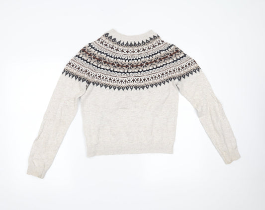 H&M Mens Beige Henley Jumper Size S
