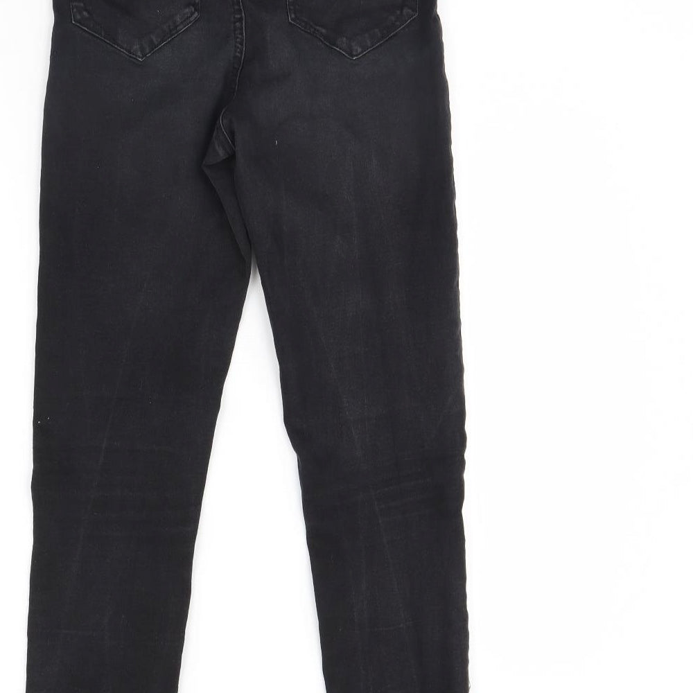 Brand and care label for Denim & Co. women’s black denim skinny jeans, size UK 12, 29-inch leg