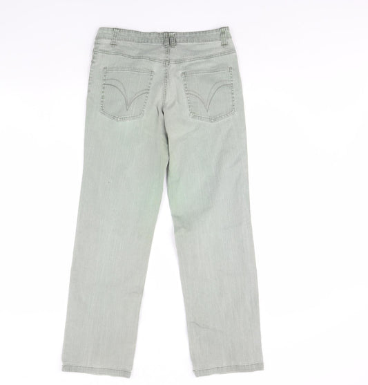 Papaya Womens Green Denim Skinny Jeans Size 8 L29 in