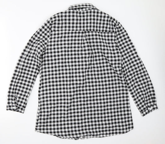 Foresta bella Womens Black Check Basic Button-Up Size S