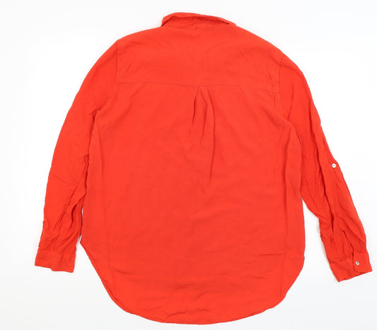 Jane & Dilaney Womens Red Basic Button-Up Size L