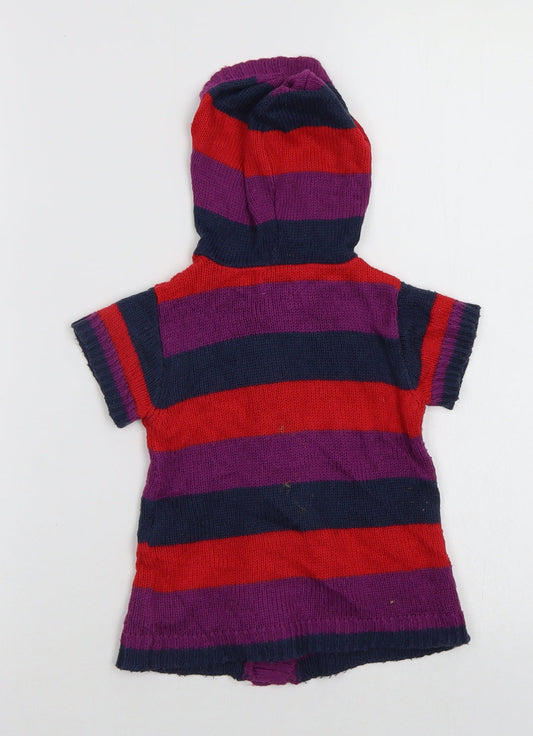 F&F Baby Multicoloured Striped Cardigan Jumper Size 12-18 Months