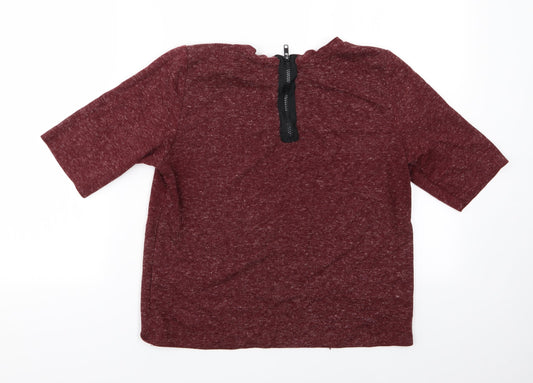 Topshop Womens Red Basic T-Shirt Size 12 - Topshop