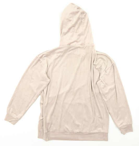 NEXT Womens Pink Velvet Pullover Hoodie Size S