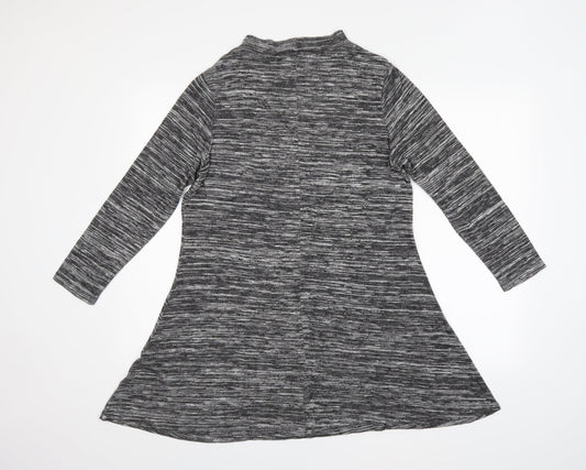 Epilogue Womens Grey Striped T-Shirt Dress Size 14
