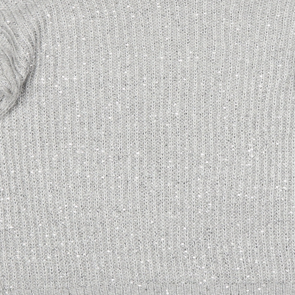 Preworn Womens Grey Striped Pullover Jumper