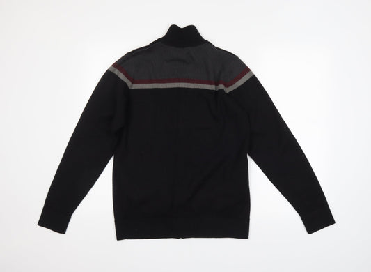 M&S Mens Black Full Zip Jumper Size S