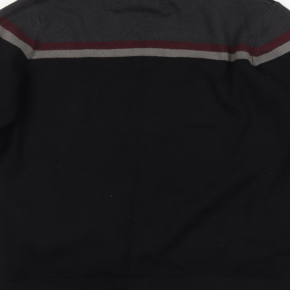 M&S Mens Black Full Zip Jumper Size S