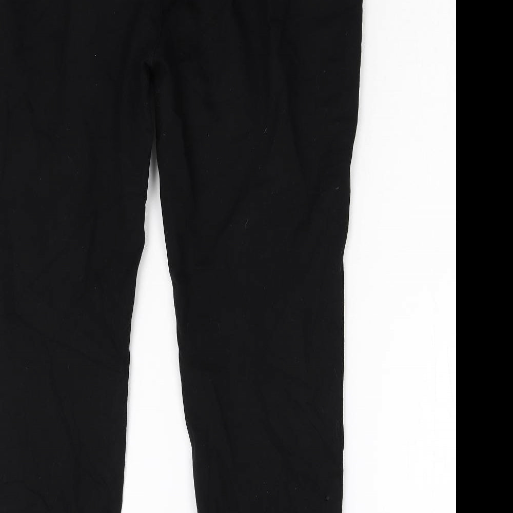 Preworn Womens Black Trousers Size 16 L27 in
