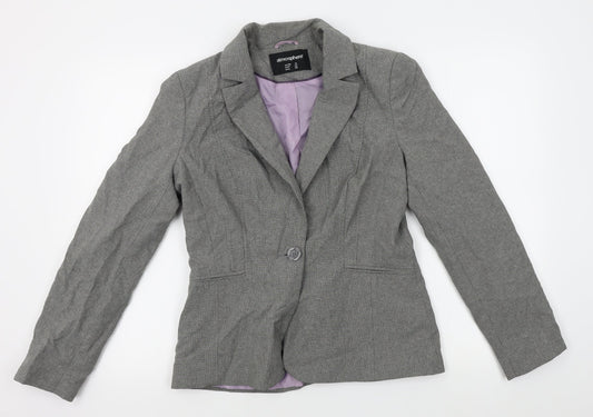 Atmosphere Womens Grey Check Jacket Blazer Size 12