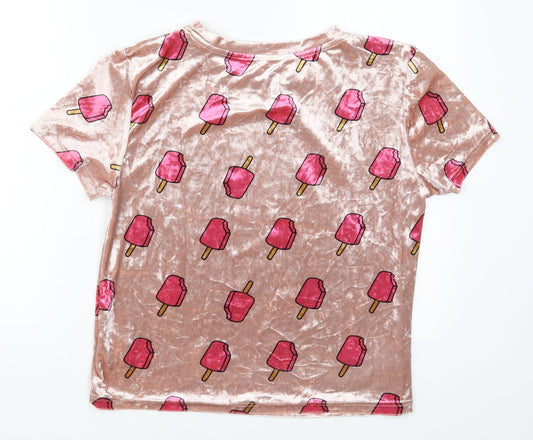 Preworn Womens Pink Solid Top Pyjama Top Size S - Ice Lollies