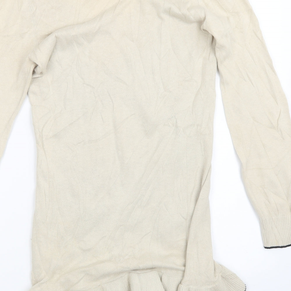 Papaya Womens Beige Knit Pullover Jumper Size 12