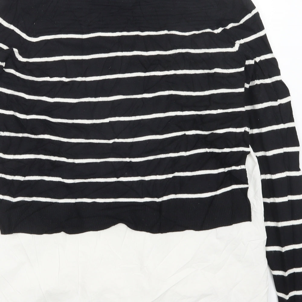 River Island Womens Black Striped Knit Pullover Jumper Size 6