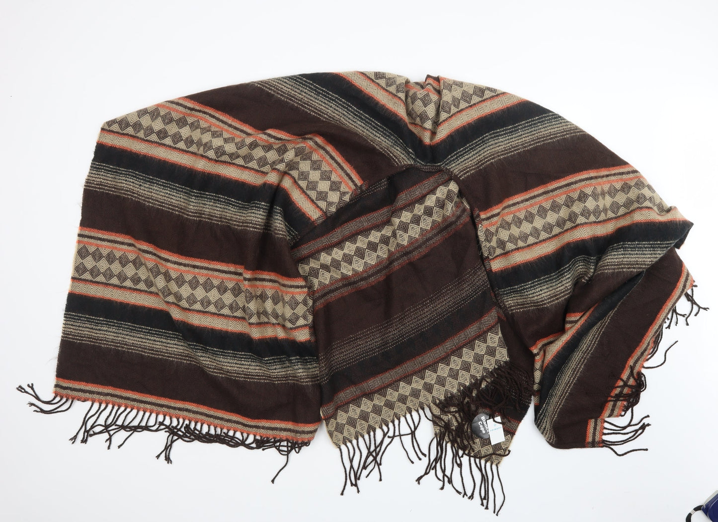 Primark Womens Brown Geometric Knit Shawl/Wrap