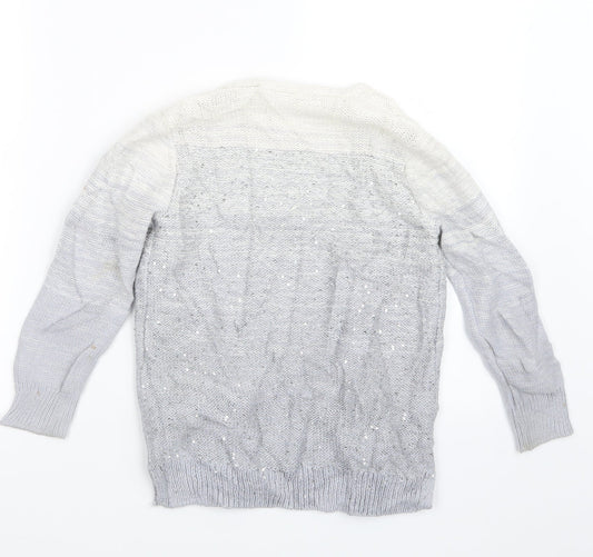 Gap Girls Grey Knit Cardigan Jumper Size 6-7 Years