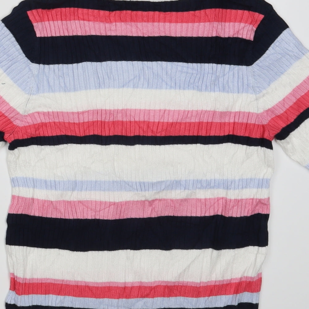 M&S Womens Multicoloured Striped Pullover Jumper Size 12
