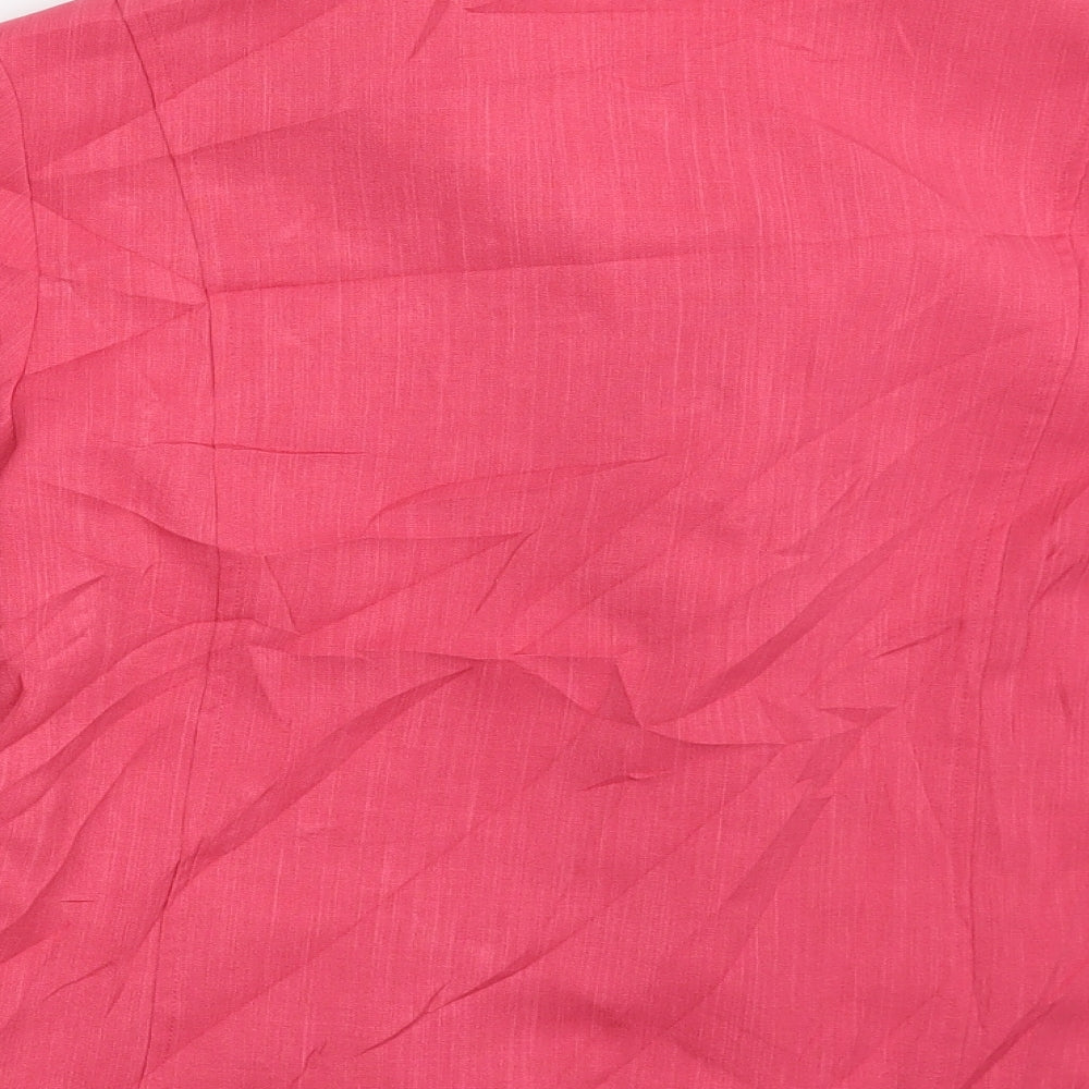 Brand and care label for Oscar B women’s pink jacket blazer, size UK 12