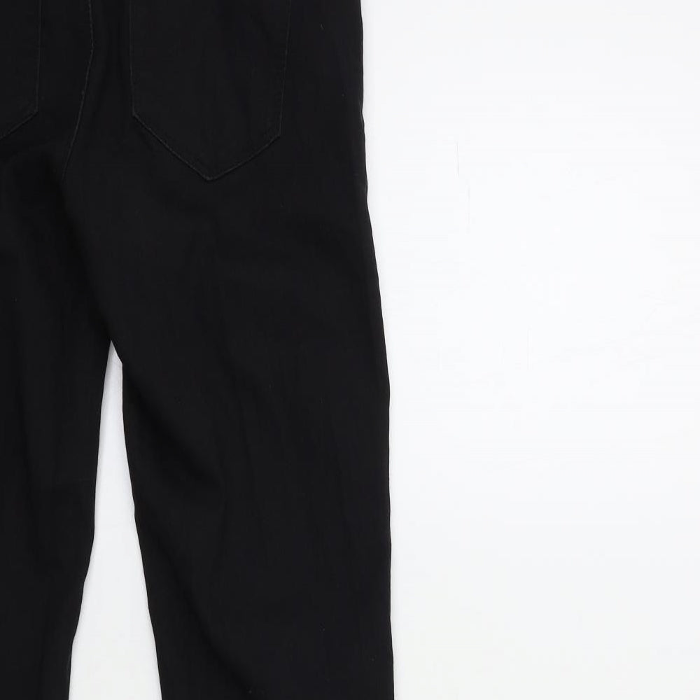 Brand and care label for Denim & Co. women’s black denim skinny jeans, size UK 6, 27-inch leg