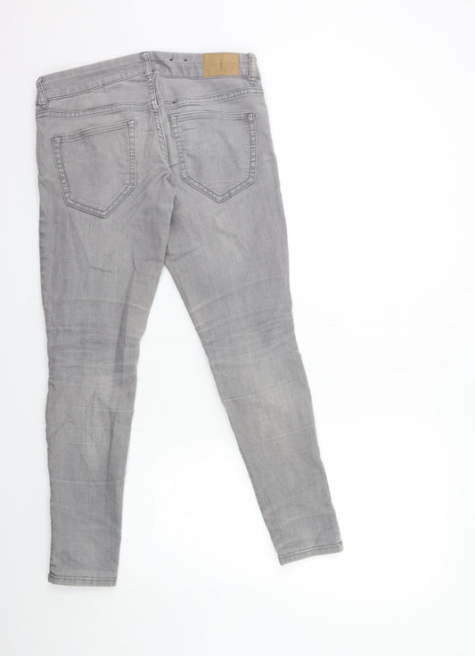 H&M Womens Grey Denim Skinny Jeans Size 10 L27 in