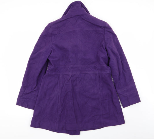 BHS Womens Purple Overcoat Coat Size 10