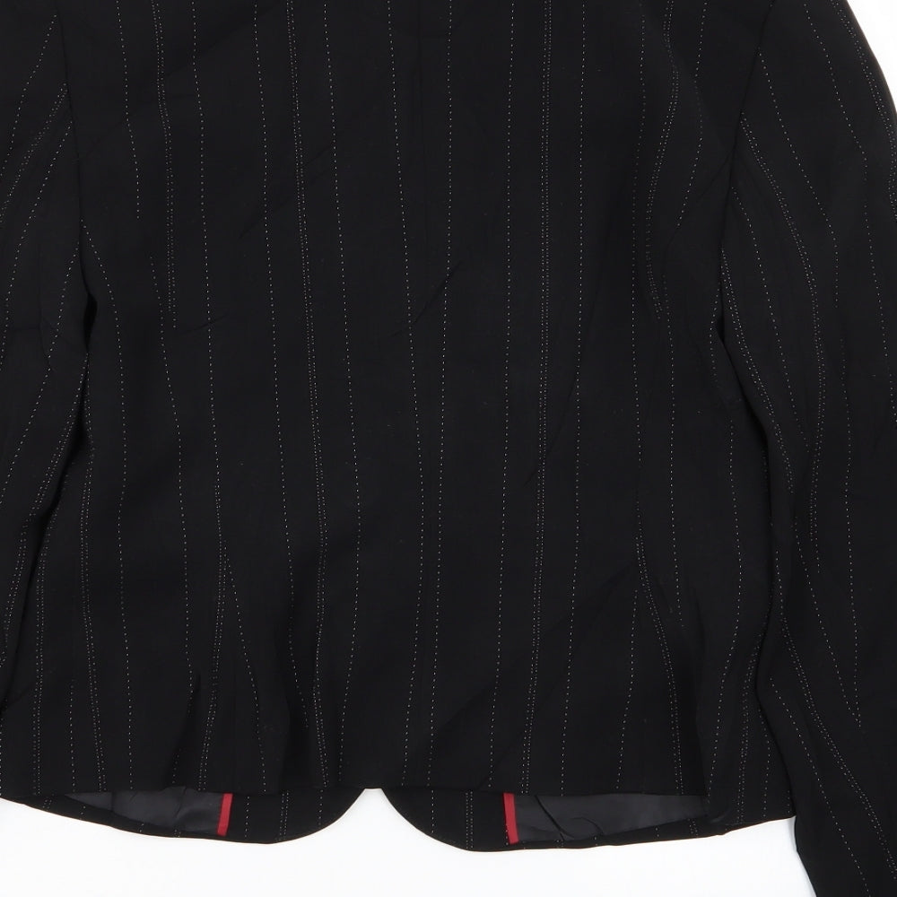 NEXT Womens Black Striped Jacket Blazer Size 8
