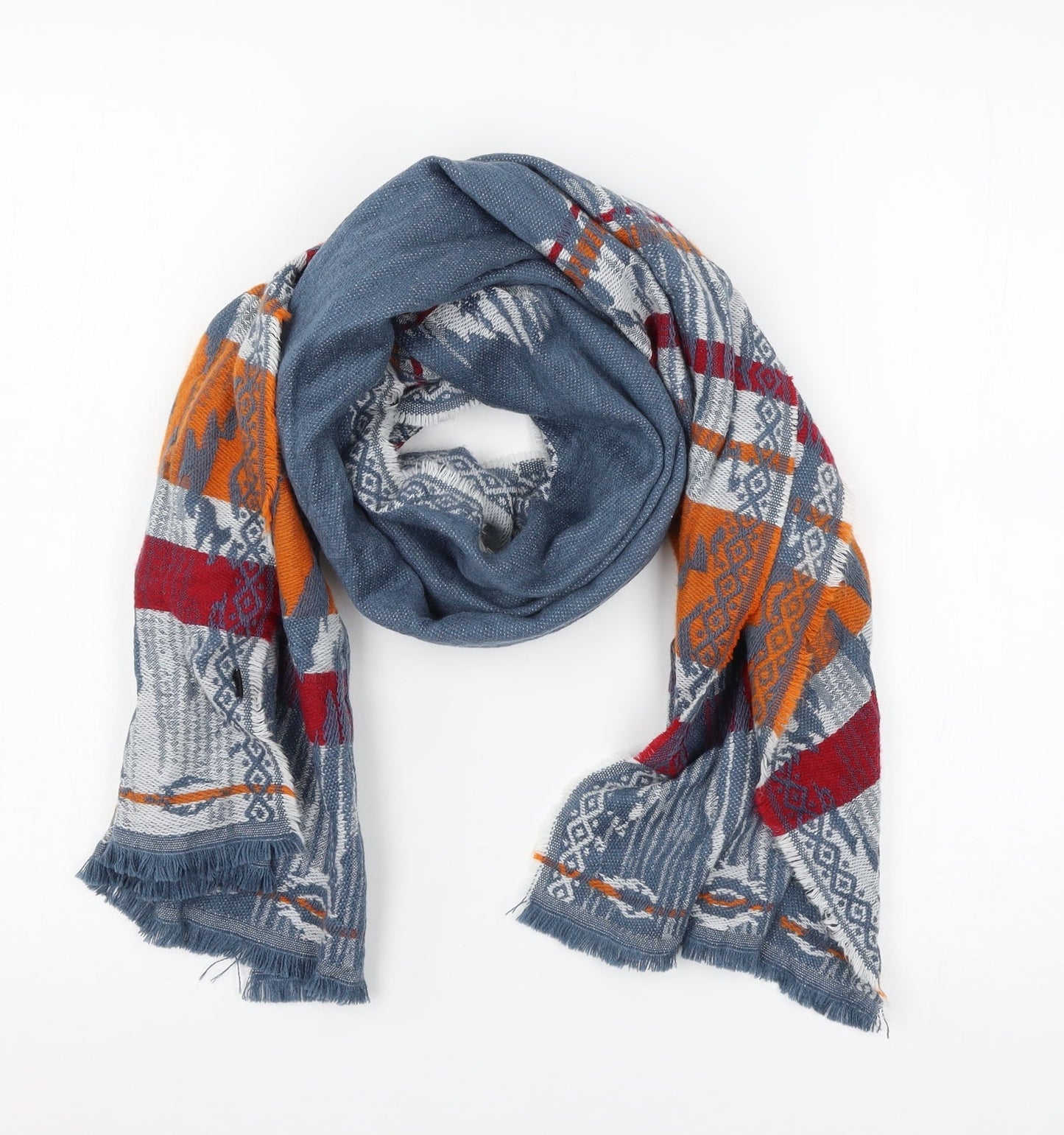Preworn Womens Blue Knit Scarf