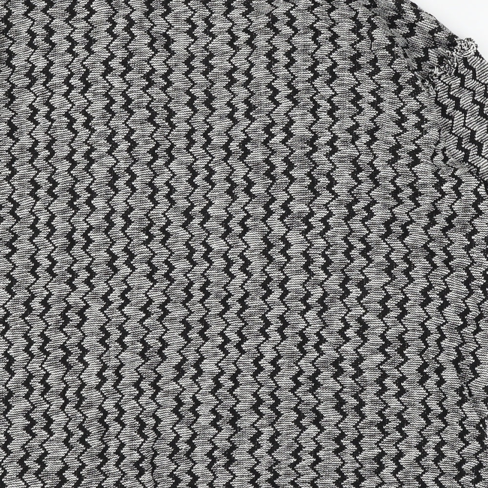 Topshop Womens Grey Striped Knit Cardigan Jumper Size 12