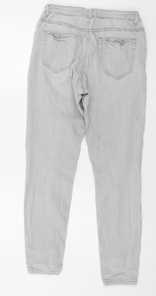 Denim & Co. Womens Grey Denim Skinny Jeans Size 14 L27 in