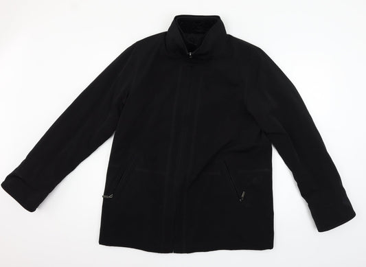 Gallery Mens Black Overcoat Coat Size S