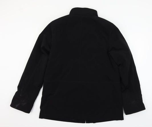 Gallery Mens Black Overcoat Coat Size S