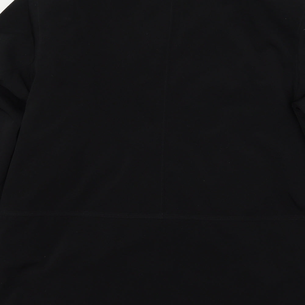 Brand and care label for Gallery men’s black overcoat coat, size S
