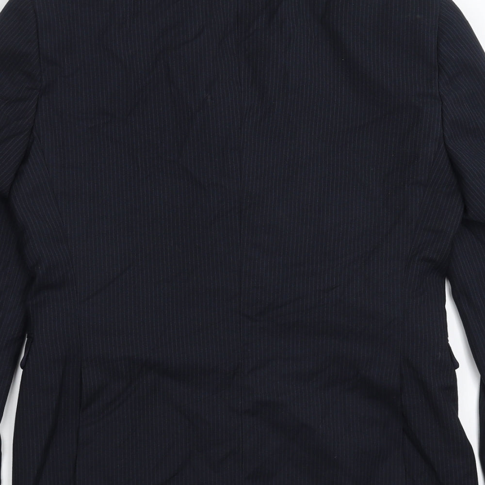 Burton Mens Blue Striped Jacket Suit Jacket Size 36