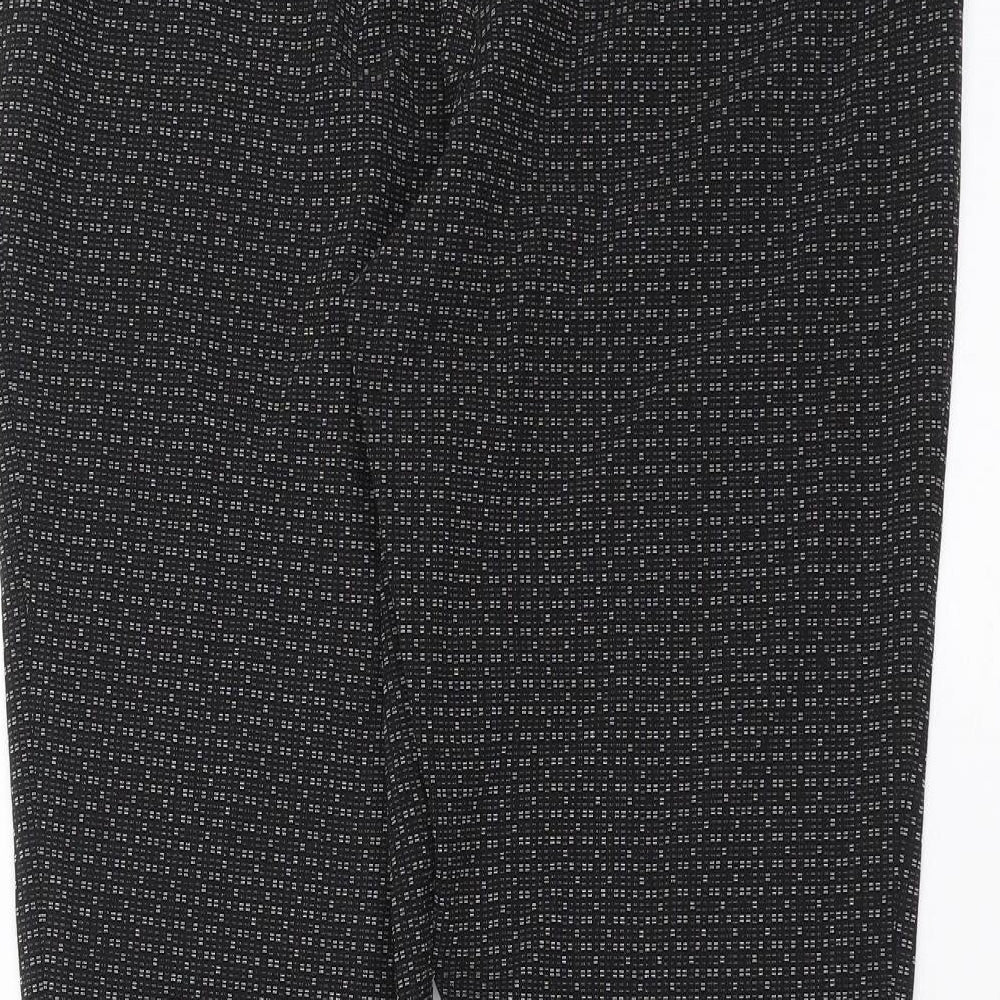 NEXT Womens Black Geometric Trousers Size 12 L28 in