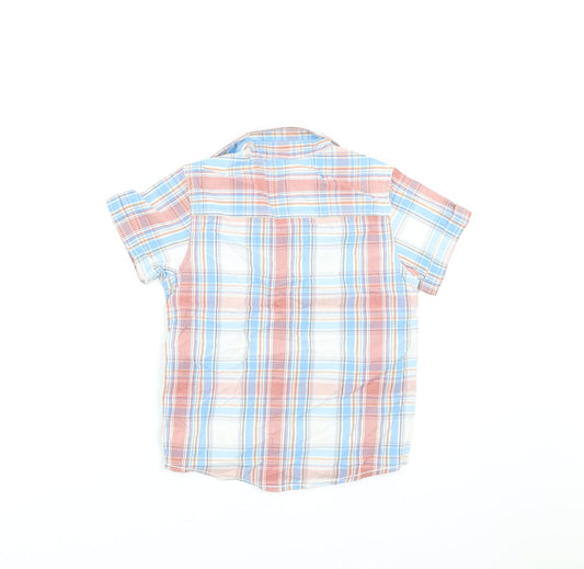 NEXT Boys Blue Plaid Basic Button-Up Size 5 Years
