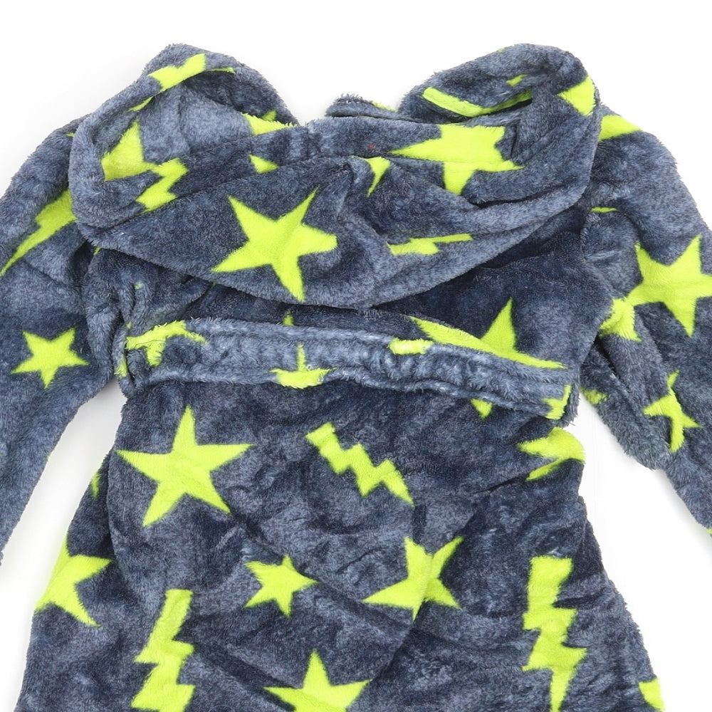 Blue Zoo Baby Blue Solid Robe Size 12-18 Months - Star Pattern