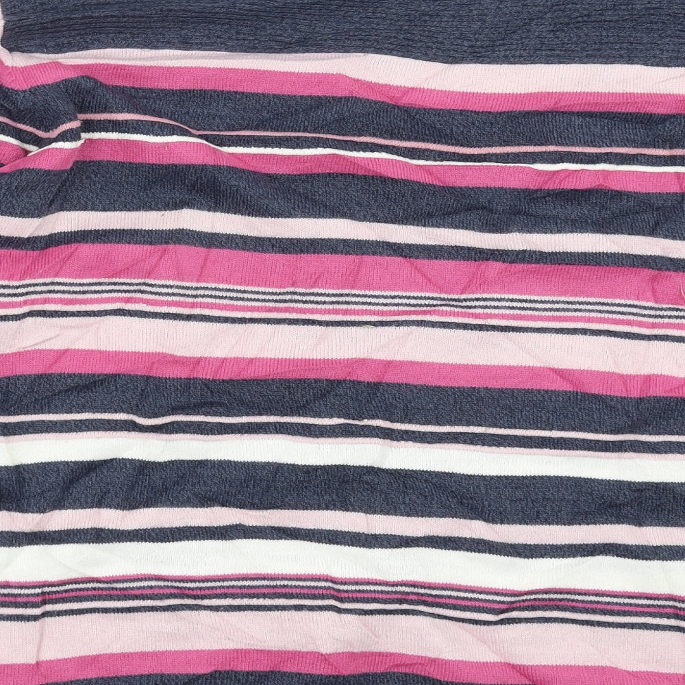 ISLE Womens Blue Striped Knit Pullover Jumper Size M