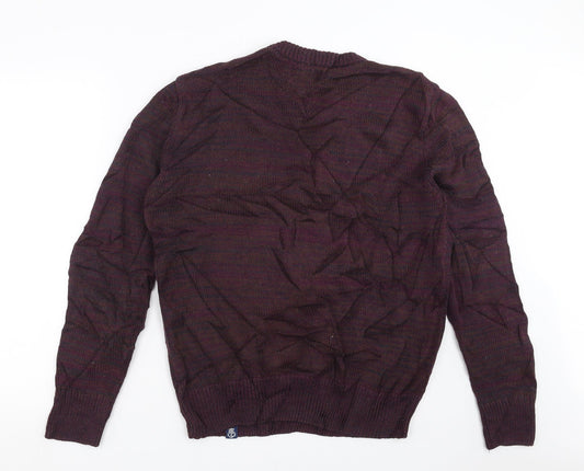 Shore Leave Mens Purple Knit Pullover Jumper Size M