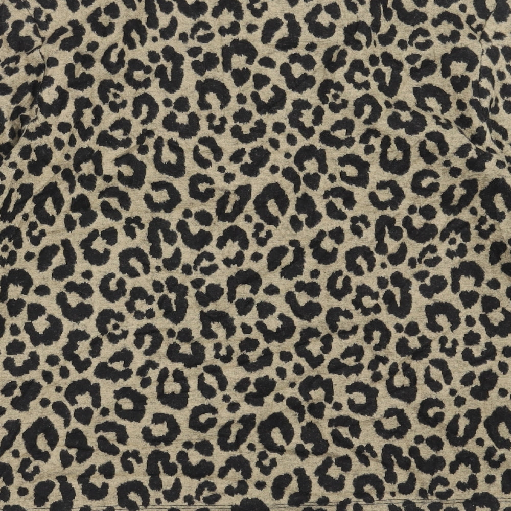 Marks and Spencer Womens Brown Animal Print Pullover Jumper Size 8