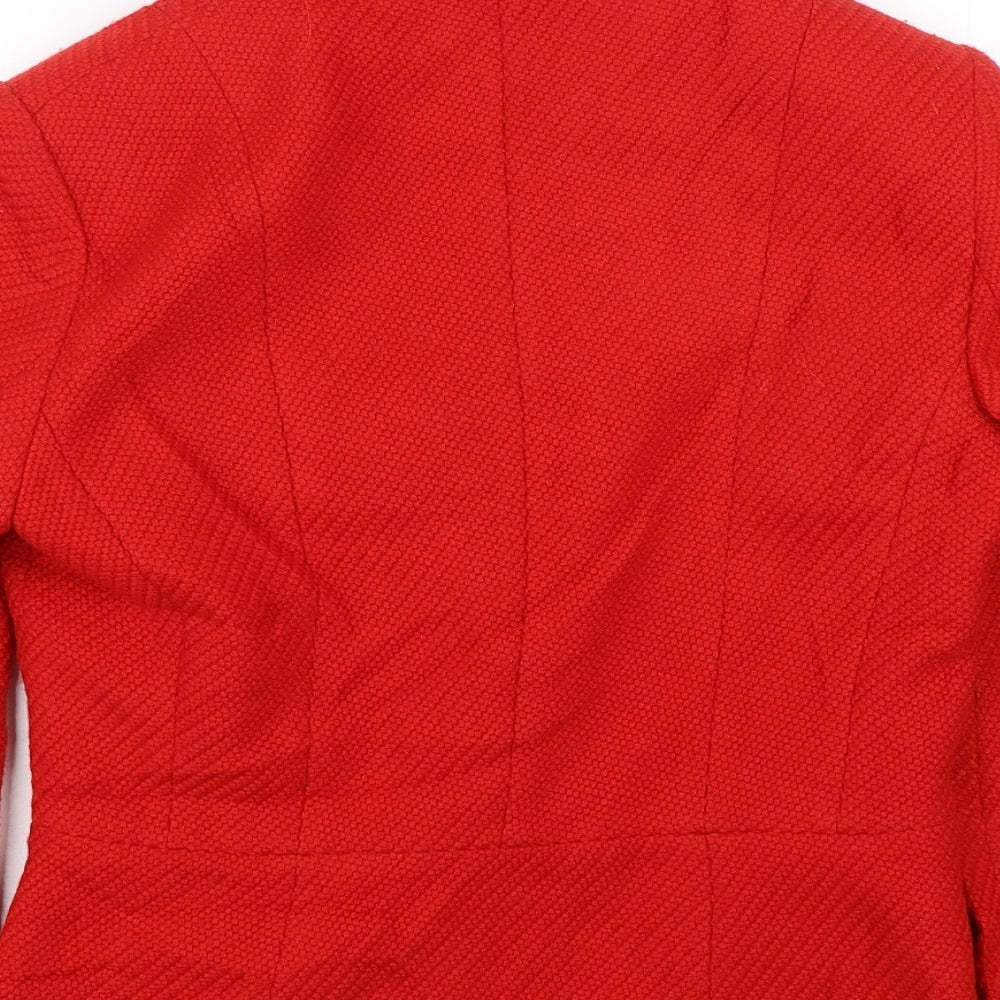 M&S Womens Red Jacket Coat Size 8