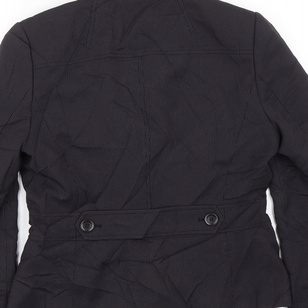 Planet Womens Black Striped Jacket Suit Jacket Size 10